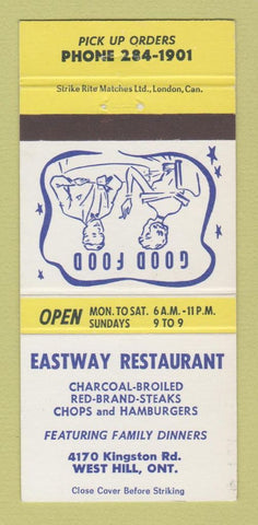 Matchbook Cover - Eastway Restaurant West Hill ON 30 Strike