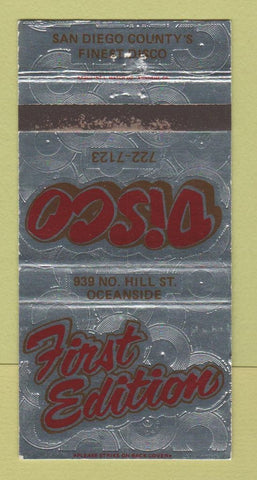 Matchbook Cover - First Edition Disco Oceanside CA WEAR 30 Strike