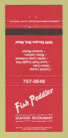 Matchbook Cover - Fish Peddler Restaurant Miami FL 30 Strike