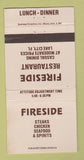 Matchbook Cover - Fireside Restaurant Lake City FL 30 Strike