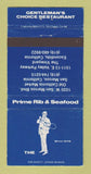 Matchbook Cover Gentleman's Choice Restaurant San Marcos Escondido CA 30 Strike