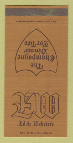 Matchbook Cover - Eddie Webster's Restaurant Bloomington MN 30 Strike