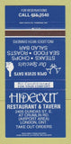 Matchbook Cover - Hideout Restaurant Tavern London ON 30 Strike