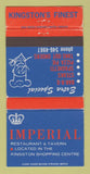 Matchbook Cover - Imperial Restaurant Kingston ON WEAR 30 Strike