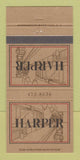 Matchbook Cover - Harper New York City Restaurant 30 Strike