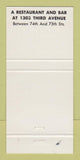 Matchbook Cover - Harper New York City Restaurant 30 Strike
