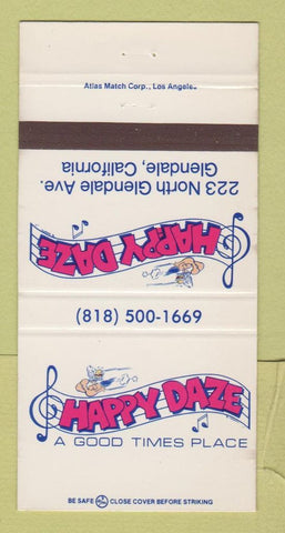 Matchbook Cover - Happy Daze Restaurant Glendale CA 30 Strike
