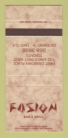 Matchbook Cover - Fusion Bar Grill Toronto ON 30 Strike