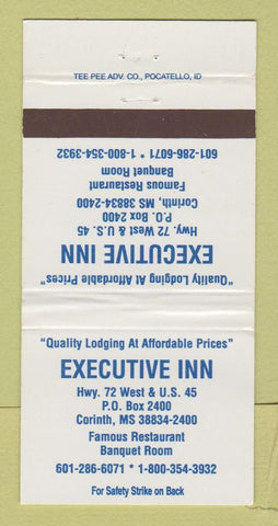 Matchbook Cover - Executive Inn Corinth MS 30 Strike
