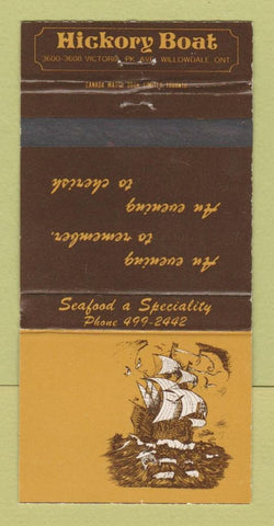 Matchbook Cover - Hickory Boat Willowdale ON WEAR 30 Strike