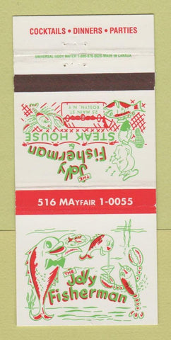 Matchbook Cover - Jolly Fisherman Steak House Roslyn NY 30 Strike
