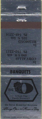 Matchbook Cover - Big O Restaurant Redmond CA