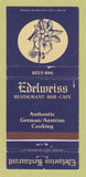 Matchbook Cover - Edelweiss Restaurant Gaithersburg MD WEAR 30 Strike