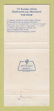 Matchbook Cover - Edelweiss Restaurant Gaithersburg MD WEAR 30 Strike