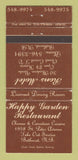 Matchbook Cover - Rons Motel Happy Garden Restaurant Bathurst NB WEAR 30 Strike