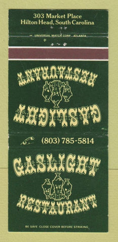 Matchbook Cover - Gaslight Restaurant Hilton HEAd SC 30 Strike