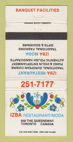Matchbook Cover - Izba Restaurant Moda Toronto ON 30 Strike