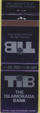 Matchbook Cover - The Islamorado Bank Islamorado FL