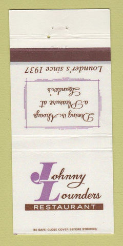 Matchbook Cover - Johnny Lounders Restaurant Pittsburgh PA WORN 30 Strike