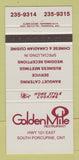 Matchbook Cover - Golden Mile Restaurant South Porcupine ON 30 Strike