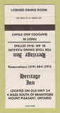 Matchbook Cover - Heritage Inn Mount Pleasant ON 30 Strike