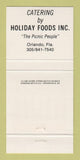 Matchbook Cover - Holiday Foods Catering Orlando FL 30 Strike