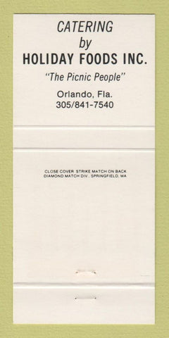 Matchbook Cover - Holiday Foods Catering Orlando FL 30 Strike