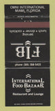 Matchbook Cover - International Food Bazaar Miami FL 30 Strike