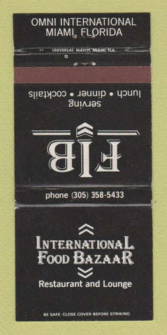 Matchbook Cover - International Food Bazaar Miami FL 30 Strike
