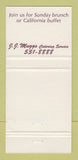 Matchbook Cover - JJ Mugg's Gourmet Grille Toronto ON 30 Strike