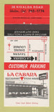 Matchbook Cover - La Cabana Restaurant Steak House Weston ON 30 Strike