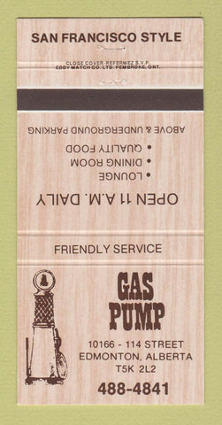 Matchbook Cover - Gas Pump Restaurant Edmonton AB 30 Strike