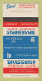 Matchbook Cover - La Brasserie French Cafe Orange CA 30 Strike