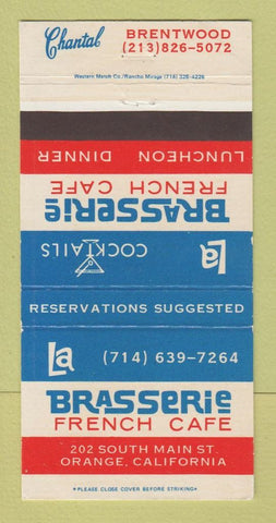 Matchbook Cover - La Brasserie French Cafe Orange CA 30 Strike
