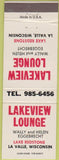 Matchbook Cover - Lakeview Lounge La Valle WI
