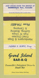 Matchbook Cover - Grand Island BBQ Dunnville ON WEAR 30 Strike