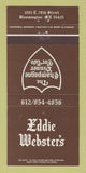 Matchbook Cover - Eddie Webster's Restaurant Bloomington MN 30 Strike