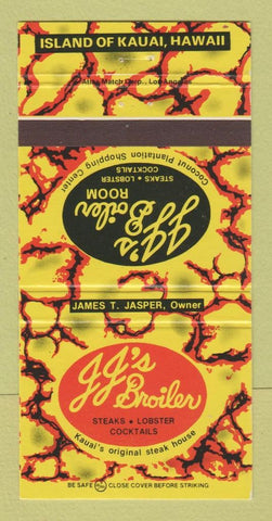 Matchbook Cover - JJ's Broiler Restaurant Kauai Hawaii 30 Strike