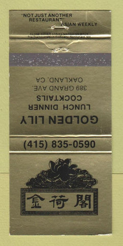 Matchbook Cover - Golden Lily Restaurant Oakland CA 30 Strike