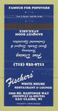 Matchbook Cover - Fischers' White House Restaurant Eau Claire WI WEAR 30 Strike