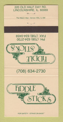 Matchbook Cover - Fiddle Sticks Lincolnshire IL 30 Strike