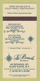 Matchbook Cover - La Bussola Ristorante Glen Cove NY Westbury 30 Strike