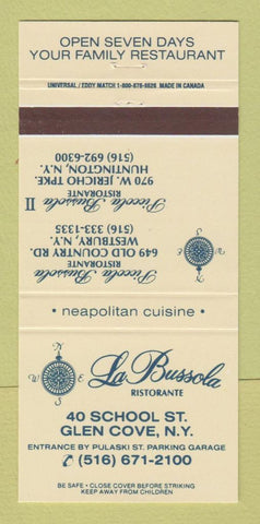Matchbook Cover - La Bussola Ristorante Glen Cove NY Westbury 30 Strike