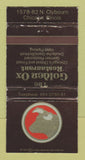 Matchbook Cover - Golden Ox Restaurant Chicago IL WEAR 30 Strike