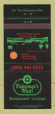 Matchbook Cover - Fisherman's Wharf Restaurant Pompano Beach FL 30 Strike