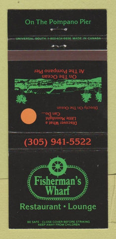 Matchbook Cover - Fisherman's Wharf Restaurant Pompano Beach FL 30 Strike