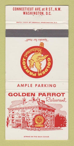 Matchbook Cover - Golden Parrot Restaurant Washington DC 30 Strike