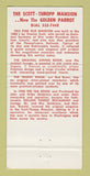 Matchbook Cover - Golden Parrot Restaurant Washington DC 30 Strike