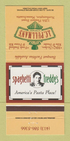 Matchbook Cover - JC Pullman's Restaurant Northampton MA Spaghetti 30 Strike