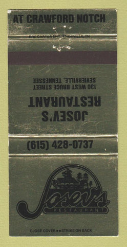 Matchbook Cover - Josev's Restaurant Sevierville TN WEAR 30 Strike